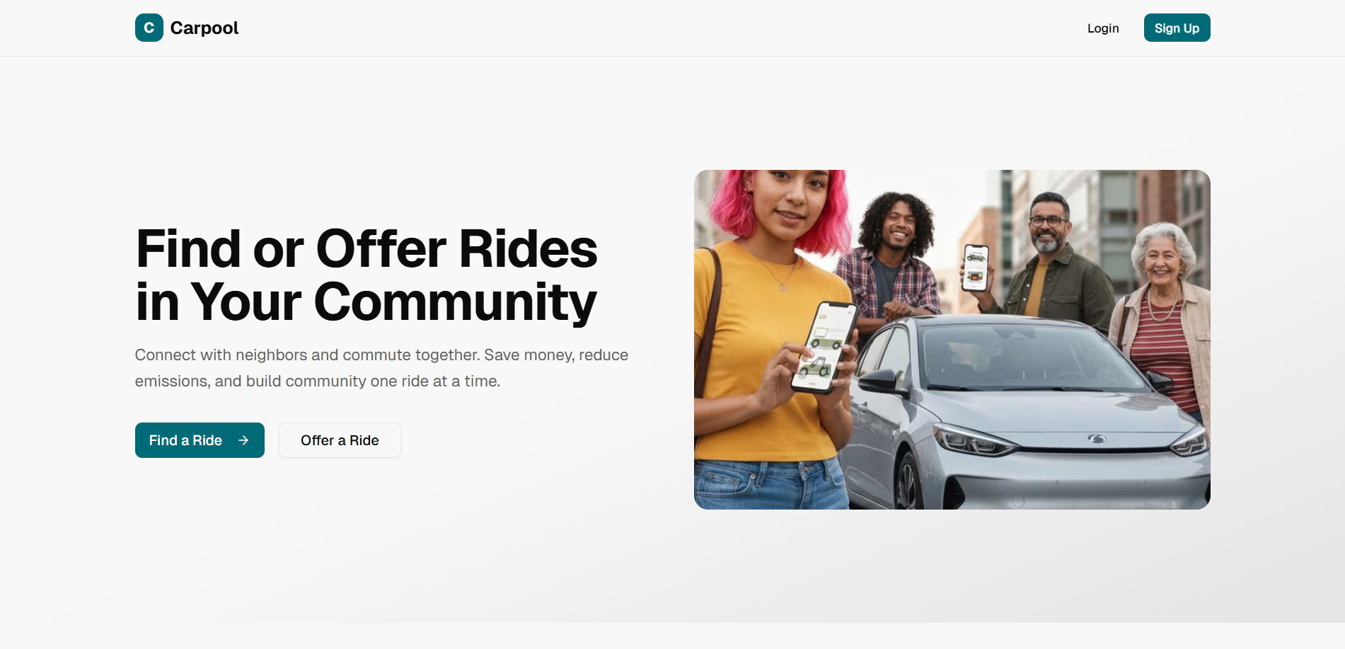 Carpool Ride Sharing Web App